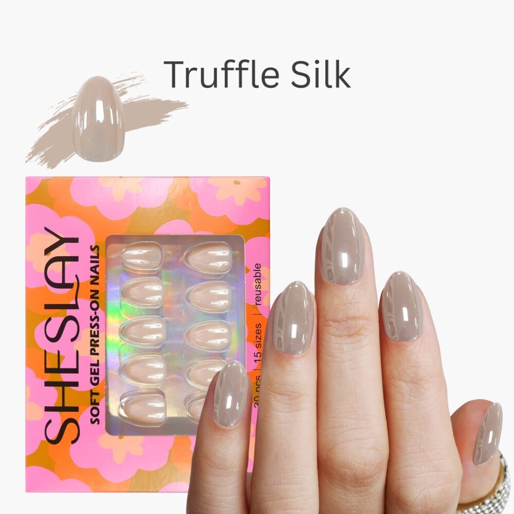 Truffle-SheSlay Soft Gel Press-On Nails – 30pcs Full Kit
